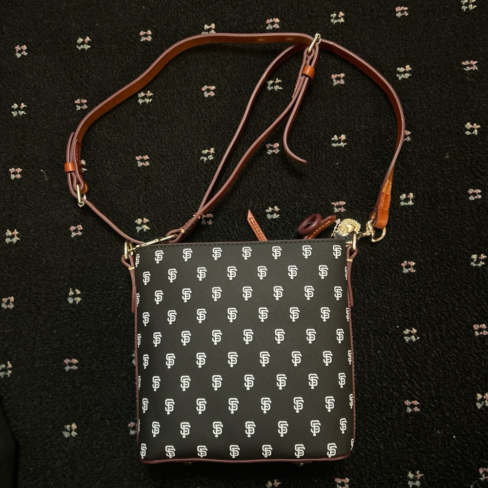Dooney & Bourke Black and White Logo Crossbody Bag - Picture 2 of 4